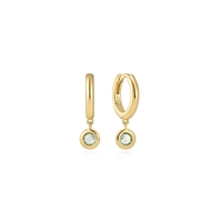 Ania Haie ripple joy gold dangling mint green cz huggie hoop earrings