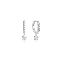 Ania Haie luna gaze sterling silver dangling sparkle cz huggie hoop earrings