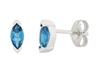 14k white gold marquise London blue topaz basic stud earrings