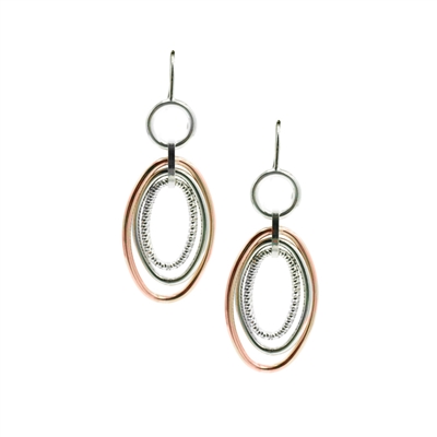 Frederic Duclos sterling silver & rose gold plated Vanessa earrings
