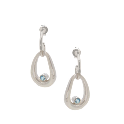 Frederic Duclos sterling silver & blue topaz Trixie earrings