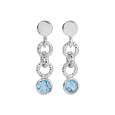 frederic duclos sterling silver blue topaz drop earrings