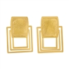 frederic duclos sterling silver & yellow gold plated rectangle echo earrings