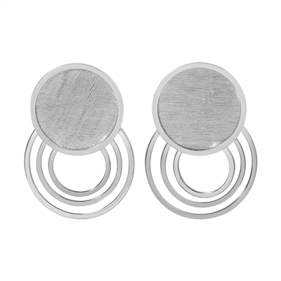 Frederic duclos sterling silver circle echo earrings