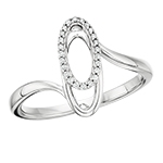 10k white gold diamond oval fashion ring