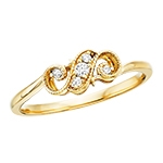 10k yellow gold diamond filigree ring