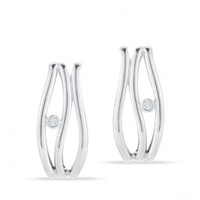 Stefano Bruni designs glamorous expressions sterling silver & diamond earrings