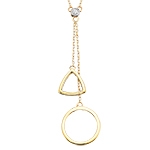 10k yellow gold circle & triangle diamond geometric necklace