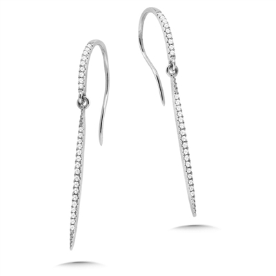 14k white gold diamond dangling earrings