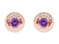 14k rose gold amethyst & diamond earrings