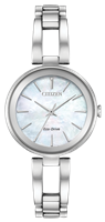 ladies Citizen eco drive silver mother of pearl axiom watch
