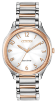ladies citizen eco drive two tone pink gold drive watch