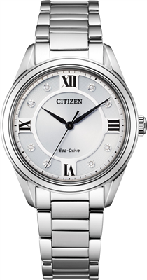 ladies Citizen eco drive silver & diamond Arezzo watch
