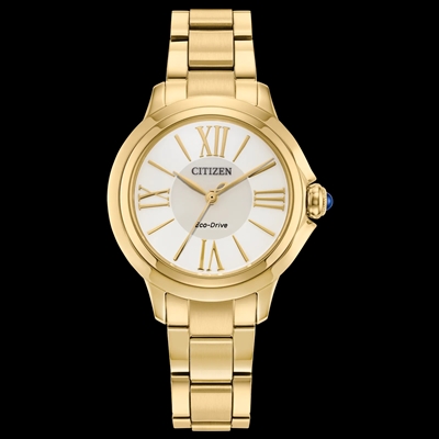 Ladies Citizen Eco-Drive gold tone roman numeral citizen l Ceci watch