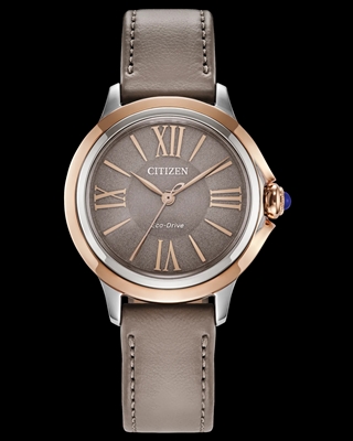 Ladies citizen ceci leather strap taupe watch