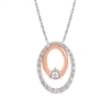 10k white & rose gold two tone diamond oval enhancer necklace