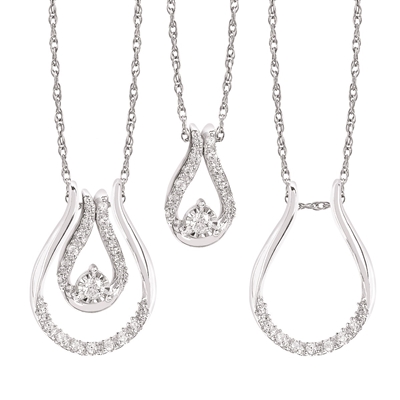 10k white gold diamond enhancer necklace