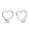 sterling silver & diamond heart earrings