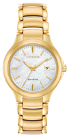 ladies citizen eco drive chandler gold tone watch