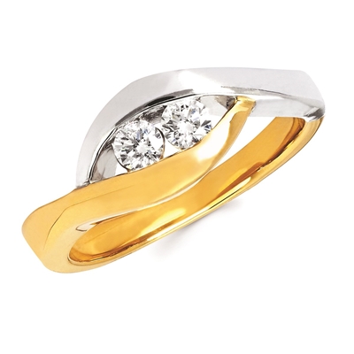 2Us 2 Stone 2 Tone Diamond Ring