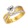 14k yellow gold forever elegant 1 carat diamond engagement ring & band