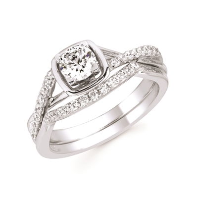 14k white gold semi mount engagement ring