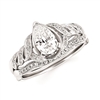 14k white gold semi mount pear diamond engagement ring