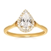 14k yellow gold halo pear diamond engagement ring