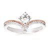 14k white & rose gold semi-mount round diamond engagement ring