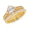 14k yellow gold cushion diamond engagement semi-mount ring