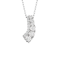 10k white gold diamond reflection necklace