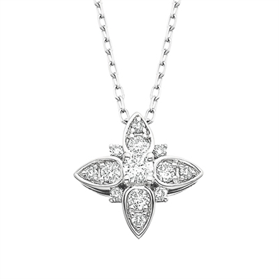 14k white gold diamond star necklace