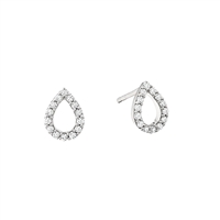 10k white gold diamond pear shaped earrings