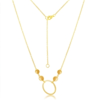 sterling silver with yellow gold plating oval disc necklace