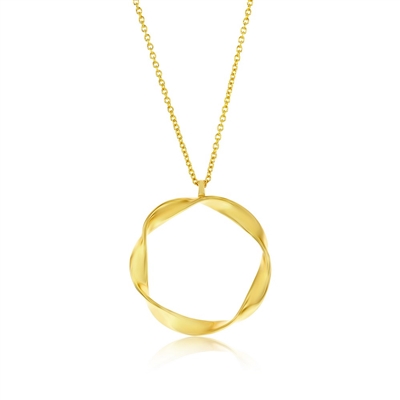 Sterling silver with gold plating circle twist necklace