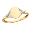 10k yellow gold ladies oval signet ring