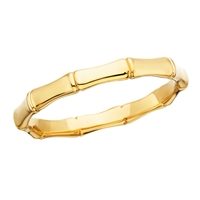 10k yellow gold stackable bamboo ring