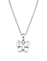 Little Diva sterling silver & diamond butterfly necklace