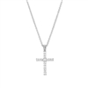 sterling silver micro pave cubic zirconia cz cross necklace