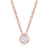 rose gold plated single bezel set cubic zirconia cz necklace