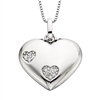 sterling silver & diamond heart necklace