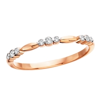 10k rose gold bubble diamond stackable ring