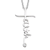 sterling silver & diamond faith necklace