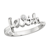 sterling silver faith diamond ring