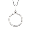 sterling silver & diamond circle necklace
