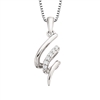 sterling silver & diamond squiggle necklace