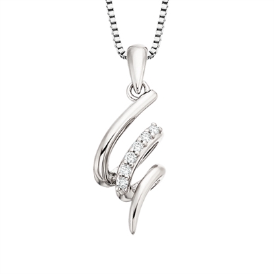 sterling silver & diamond squiggle necklace