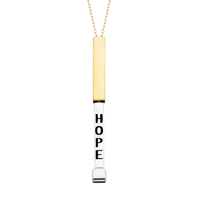 sterling silver with yellow gold overlay hope necklace