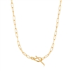 Ania Haie forget me knot gold knot t-bar chain necklace