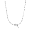 Ania Haie forget me knot sterling silver knot t bar necklace